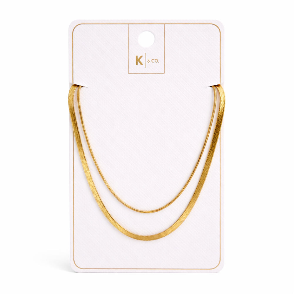K&Co. Signature Jewellery Jada Layered Snake Chain Necklace - GOLD